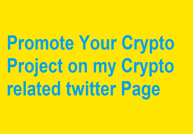 Promote Your Crypto Projects on my Crypto related Twitter Page