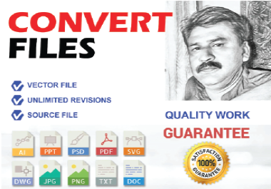 I will do any file conversion to ai,  psd,  png,  jpg,  pdf