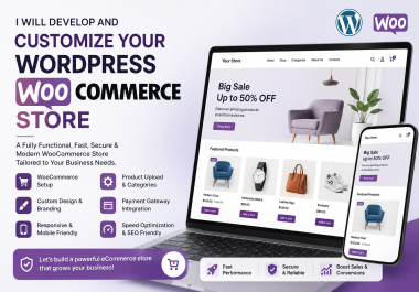I will develop and customize your WordPress WooCommerce store