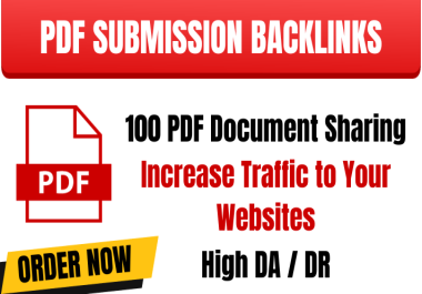I Will do PDF Submission backlinks 100 document to Sharing sites