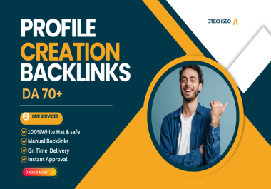 I will create 60+ high authority social media profile backlinks for google top ranking