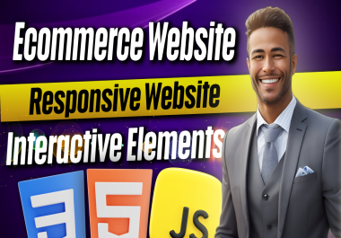 I will create responsive Ecommerce Website with HTML,  CSS,  JavaScript