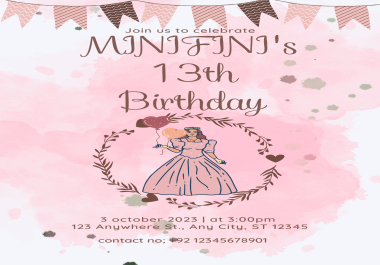 I will design invitation, wedding, and birthday cards