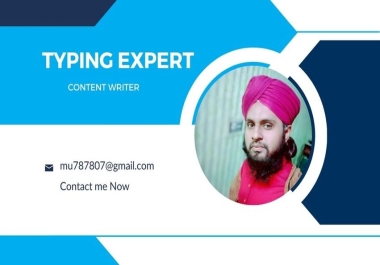 I will Provide Fast Typing Services