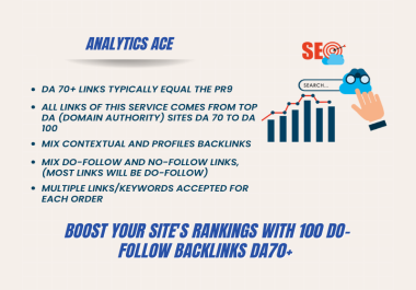 Boost Your Site's Rankings with 100 Do-follow Backlinks DA70+