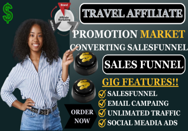promote your travel affiliate website with high converting sales funnel