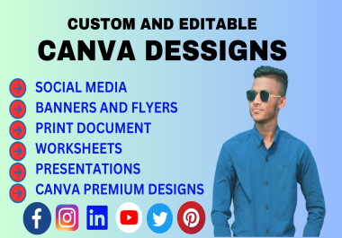I will design canva templates for your social media posts, logo, flyer within 1 hour