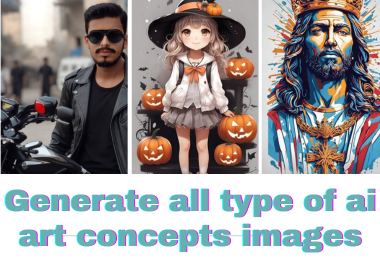 Generate ai art concepts images,  illustration with midjourney ai for your vision