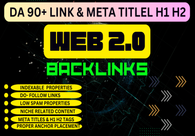Get 50 White Hat SEO Backlinks web 2.0 do follow backlinks DA website