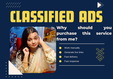 I will post 80 classified ads on top classified ad posting sites