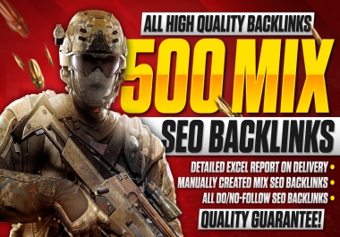 500 mix White HAT SEO backlinks for google rank