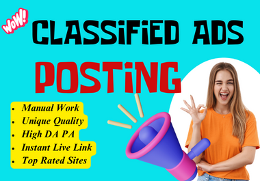 Manually 50 ADS Posting Backlinks with TOP Rated Sites