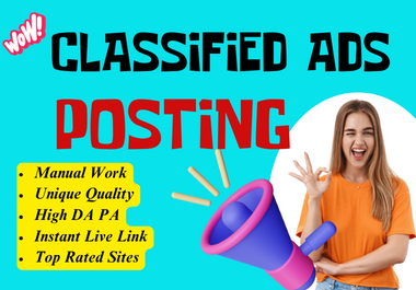 Manually 100 ADS Posting Backlinks with TOP Rated Sites