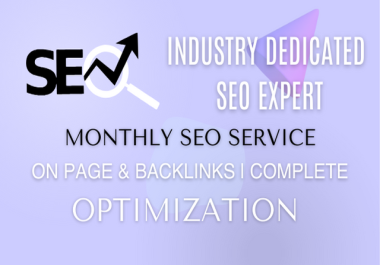 Monthly SEO service On page Backlinks Complete Optimization