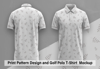 I will create print pattern golf polo t shirt design and mockup for you