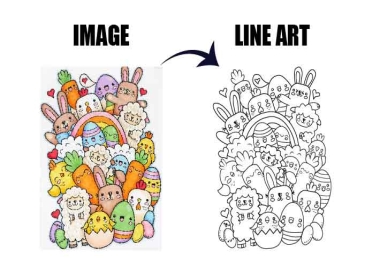 create vector line art,  and trace your image and logo