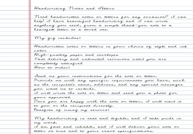 i will do handwriting notes and letters