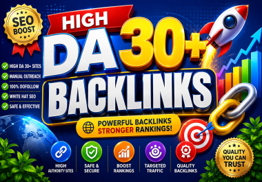 Premium SEO 100 High Domain Authority DA 30+ Backlinks
