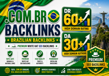 I will create 50 High Quality. BR DR 60+ and DA 30+ Backlinks to Improve Ranking