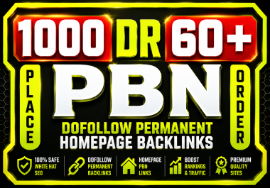 I will create 1000 High Quailty. Com DR 60+ Backlinks for top Ranking