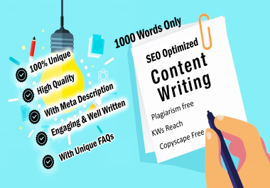 3 High Quality & SEO Optimized Articles with FAQs & Meta Description