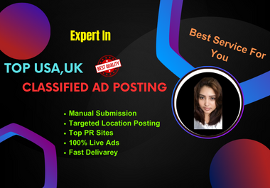 I will post 150 classified ads in top USA, UK High Quality classified ad posting sites