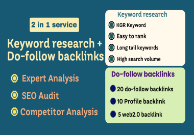 The Dynamic Duo of SEO Do-follow backlinks + keyword research in 1 package