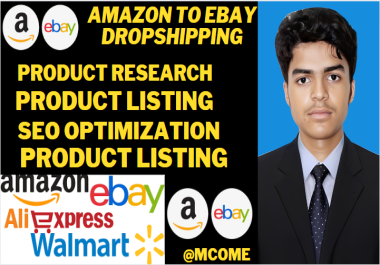 I will do amazon to ebay dropshipping top listings