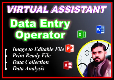 I can do Data Entry & Typing Work for you.