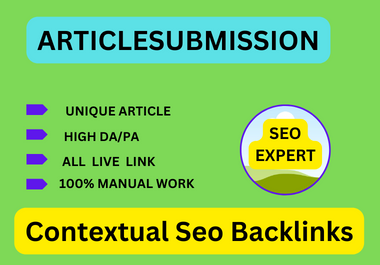 I will create 70 article submission backlinks from high da website