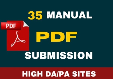 Create 35 PDF submission Backlinks manually on high da PDF sharing sites