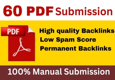 Get Top 60 PDF submission backlinks to high authority pdf sharing sites