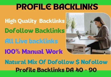 I will do 200 High Quality SEO profiles live backlink DA 40-90 link building rank in your websites