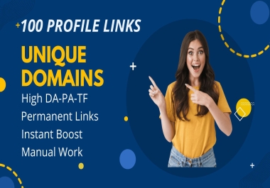100 Powerful profile backlinks da 50 to 90 to boost your website Ranking Instantly
