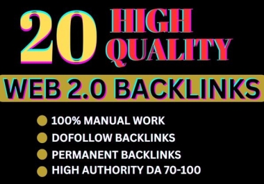 20 High quality Dofollow Web2.0 Blog Backlinks Manually Submission