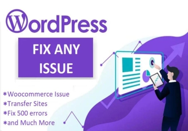 I will fix 33WordPress issues,  WordPress problems,  bugs,  and errors