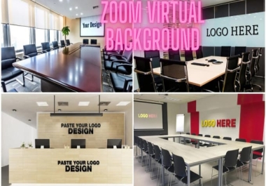 I will create custom zoom virtual background with your logo