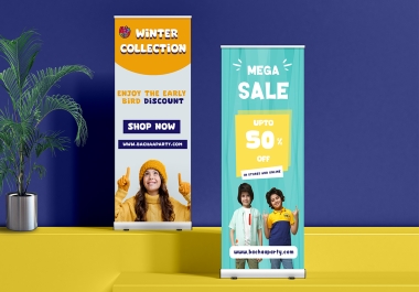 I will design an attractive standee or roll up banner in 1 day