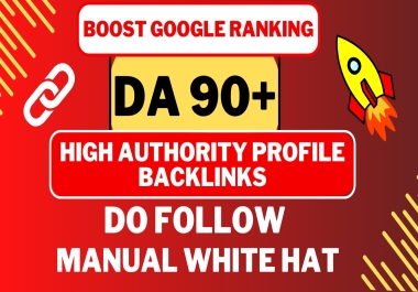 20 High authority DA 90+ Dofollow manual white hat SEO backlinks