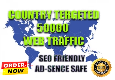Get country targeted 50000 web traffic service to your website