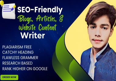 I will be your SEO content writer for articles,  blogs,  and websites