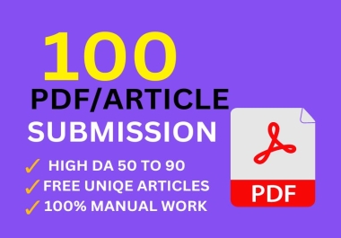 I will submit 100 PDFs to top-sharing sites