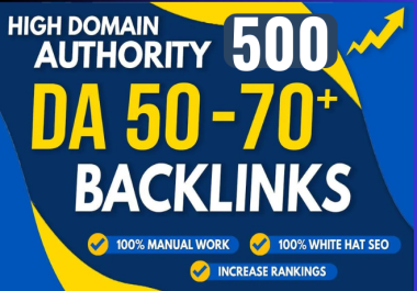 I will do 500 contextual domain authority manual da 50 to 70 dofollow SEO backlinks