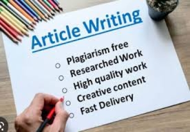 I will write high quality article writting with SEO