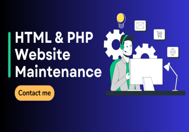 Experience expert website maintenance services in HTML and PHP,  tailored to meet your website needs.