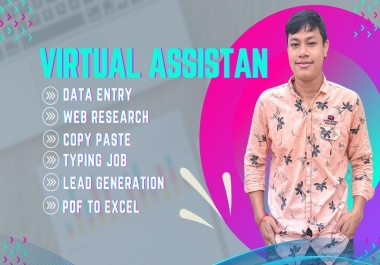 I will data entry,  copy paste,  web research,  and lead generation