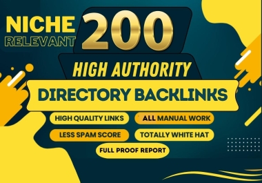 Get 200 manually HQ directory Backlinks from High DA PA websites