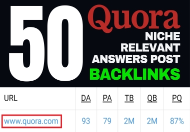 Get 50 Quora Answers Post For Niche-Relevant Traffic With Niche-Relevant Backlinks