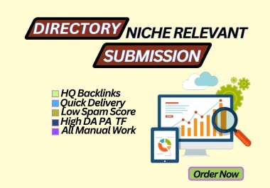 Manually 170 HQ Directory submissions Backlinks,  Niche Relevant.