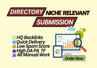 Manually 300 HQ Directory submissions Backlinks,  Niche Relevant.